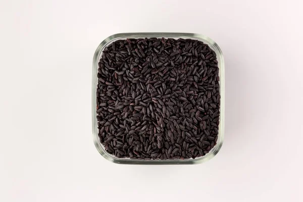 Bowl Black Wild Rice Isolated White Background — Stock Photo, Image