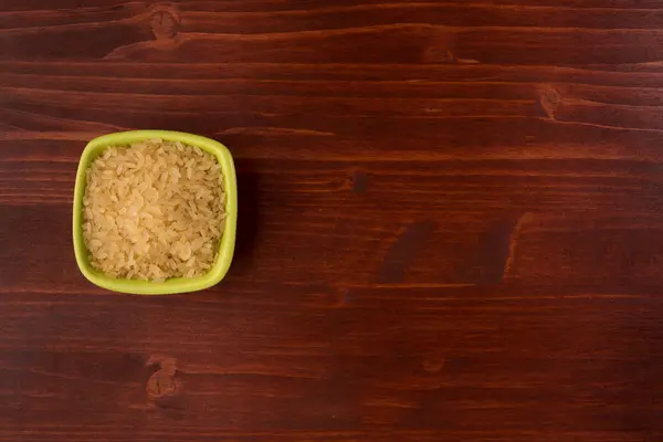 White Rice Bowl Wooden Table Background — Stock Photo, Image