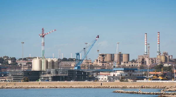 Industriegebiet Des Seehafens Taranto Italien — Stockfoto