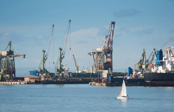 Industrial Shipping Cranes Port Taranto Italy Puglia — Stock Photo, Image