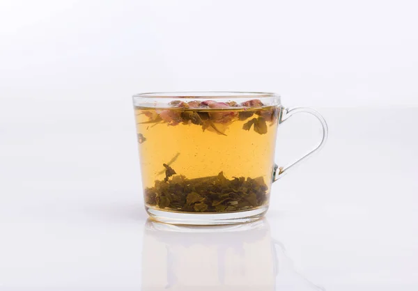 Чашка Зеленого Чая Изолированы Белом Фоне — стоковое фото