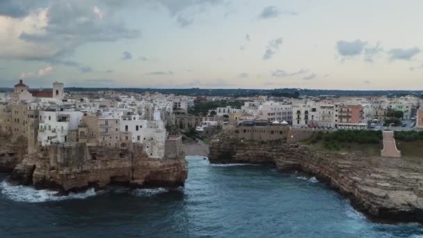 Polignano Mare Вид Воздуха Город Италия — стоковое видео