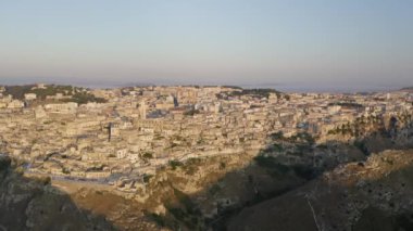 Matera, İtalya'nın havadan görünümü