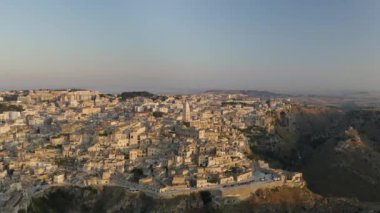Matera, İtalya'nın havadan görünümü