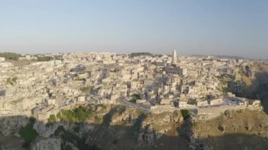 Matera, İtalya'nın havadan görünümü