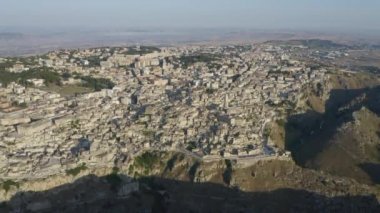 Matera, İtalya'nın havadan görünümü
