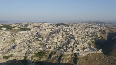 Matera, İtalya'nın havadan görünümü