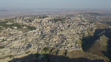 Matera, İtalya'nın havadan görünümü