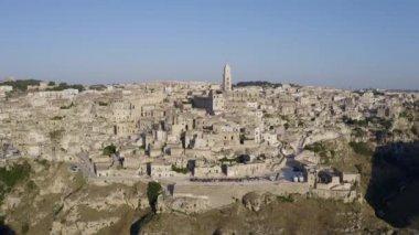 Matera, İtalya'nın havadan görünümü