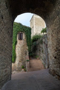 San Gimignano, Toskana, İtalya sokakları