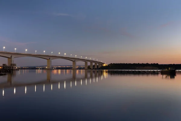 Puente Punta Penna Taranto Amanecer — Foto de Stock