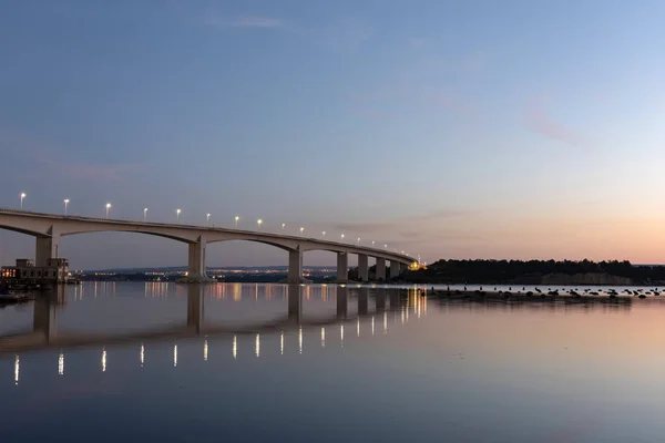 Puente Punta Penna Taranto Amanecer — Foto de Stock