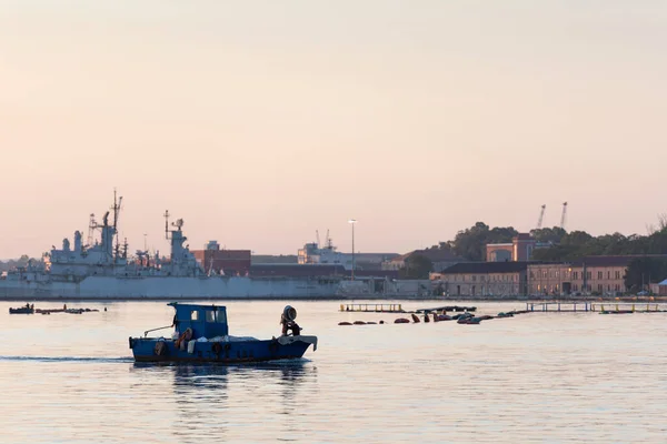 Boat Little Sea Taranto Italy Puglia — Stock Photo, Image