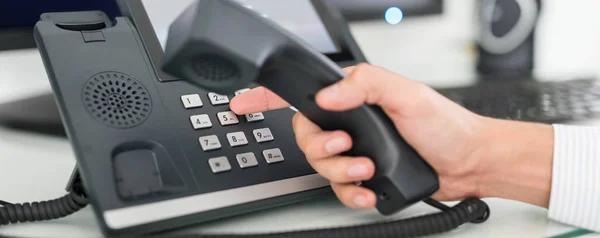 Communication Support Call Center Customer Service Help Desk Using Telephone — Stock Photo, Image