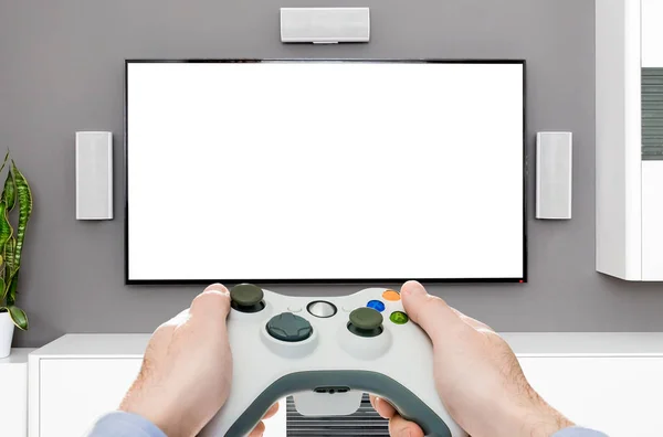 Gaming Game Play Gamer Station Mockup Gamepad Player Controller Video — Foto Stock