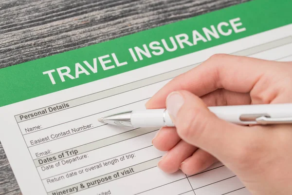 Travel Agent Safe Plan Trip Holiday Insurance Money Concept Form — Stock Photo, Image