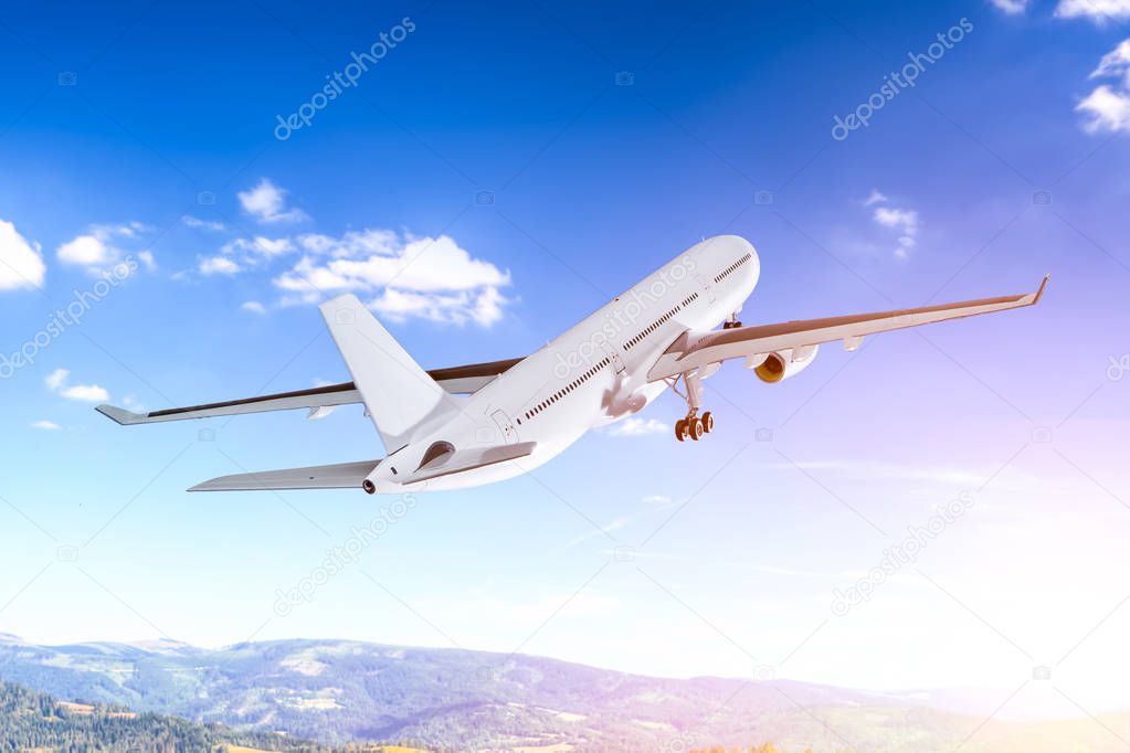 airplane aircraft transport aeroplane transportation travel traveler flight fly air plane trip jet business heaven airport concept - stock image