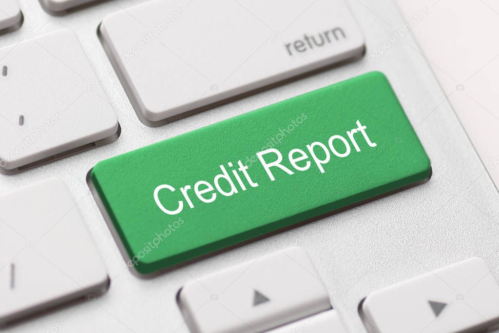 credit report free access loan check score good debt form document display concept - stock image