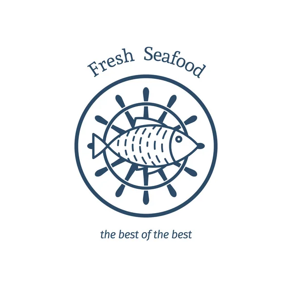 Fresh Seafood Vector Emblem — Stock Vector