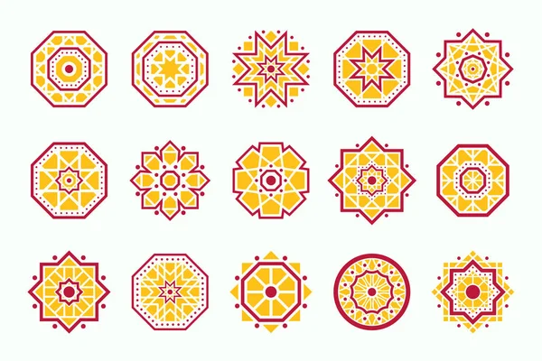 Vektor geometrický Mandala symboly sada — Stockový vektor