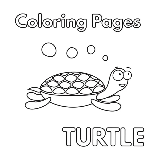 Libro para colorear tortuga de dibujos animados — Vector de stock