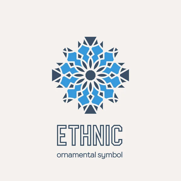 Vector mosaic ethnic emblem — Stock Vector