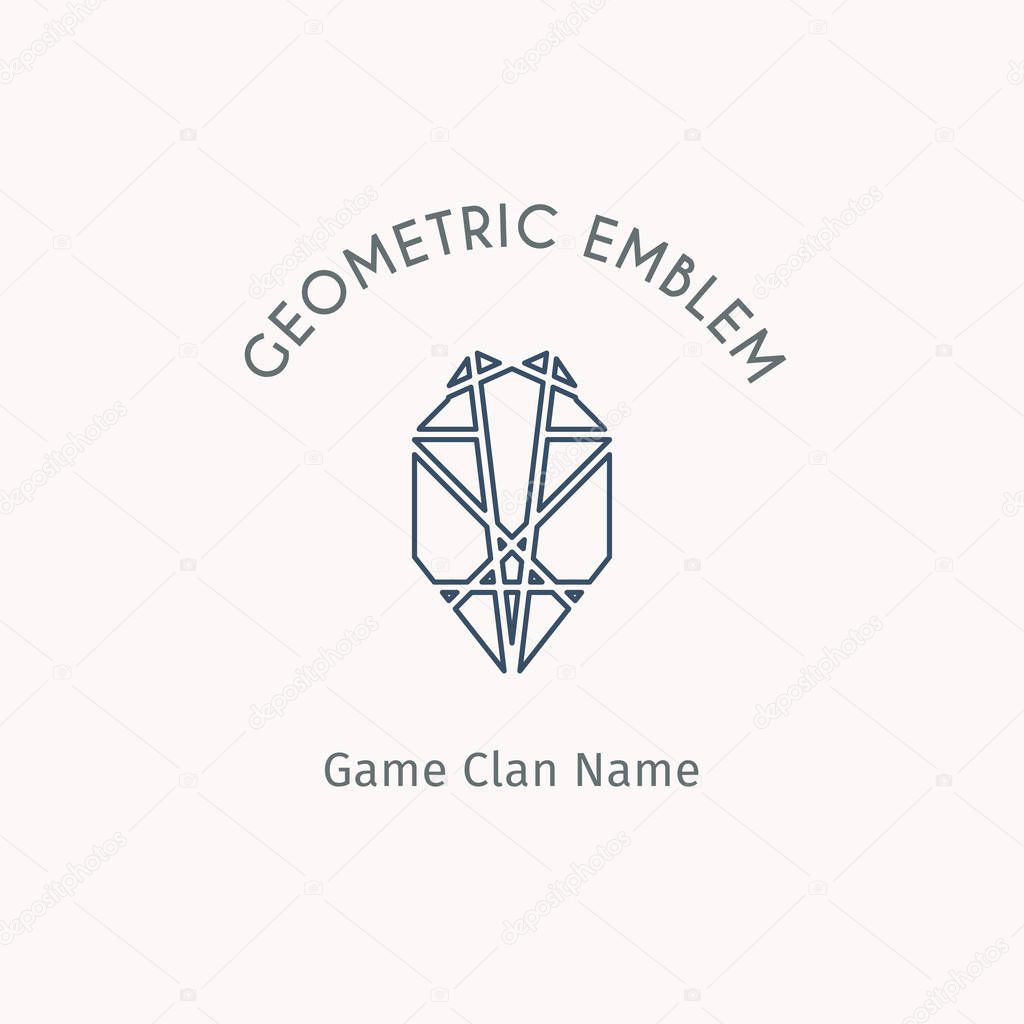 Geometric logo template. Vector linear modern symbol for alternative or extreme sport teams and crews