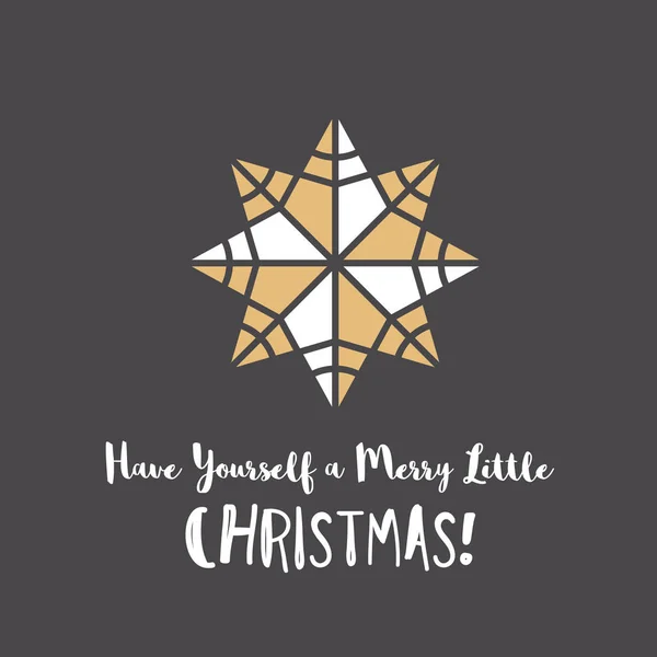 Biglietto di auguri natalizio con ornamento geometrico e testo — Vettoriale Stock