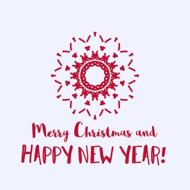 Geometrik süsleme ile Noel ve yılbaşı tebrik kartı