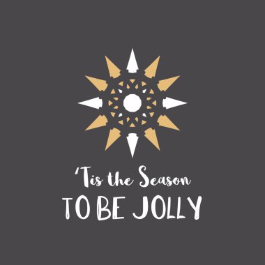 Geometrik süsleme ve metin ile Noel tebrik kartı