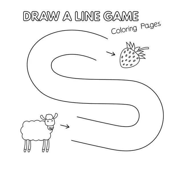 Jogo de livro de colorir ovelhas dos desenhos animados para crianças — Vetor de Stock