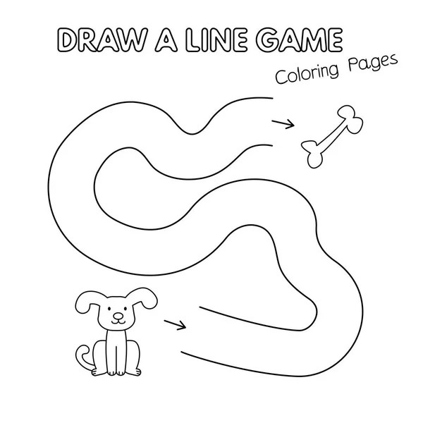 Desenhos animados Dog Coloring Book Game para crianças — Vetor de Stock