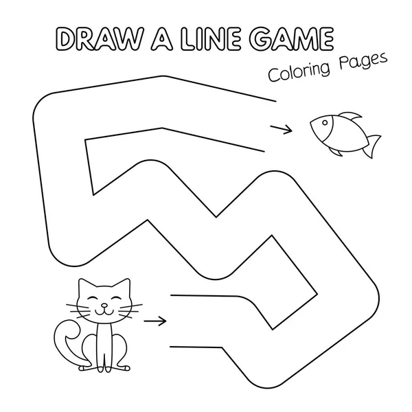 Gioco del libro da colorare del gatto del fumetto per i bambini — Vettoriale Stock