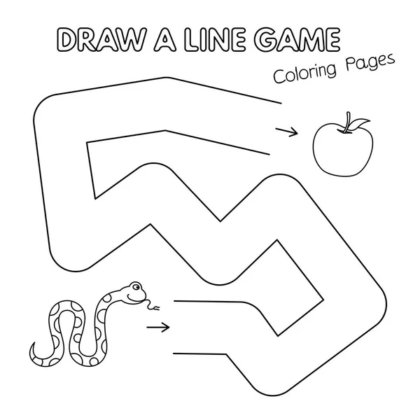 Çocuklar için boyama kitabı oyunu çizgi film yılan — Stok Vektör