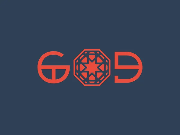 Affiche religieuse asiatique avec Dieu Titre Design — Image vectorielle