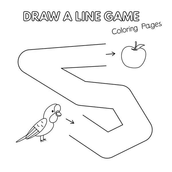 Çocuklar için boyama kitabı oyunu çizgi film papağan — Stok Vektör