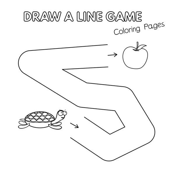 Cartone animato tartaruga colorazione libro gioco per bambini — Vettoriale Stock