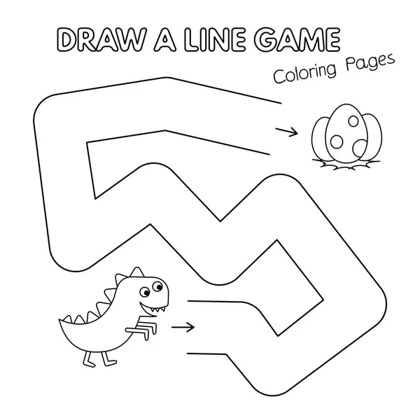 Desenhos animados Dinossauro colorir livro jogo para crianças — Vetor de Stock