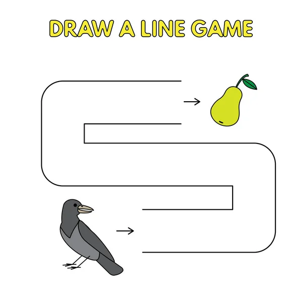 Cartoon Crow çocuklar için bir çizgi oyunu çizin — Stok Vektör