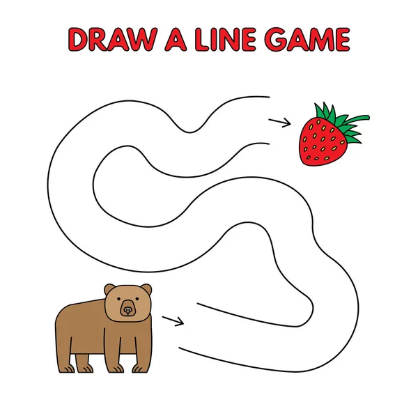 Cartoon Bear Dessiner un jeu de ligne pour les enfants — Image vectorielle