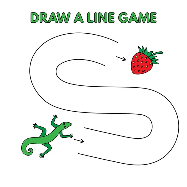 Cartoon Lizard Dessiner un jeu de ligne pour les enfants — Image vectorielle