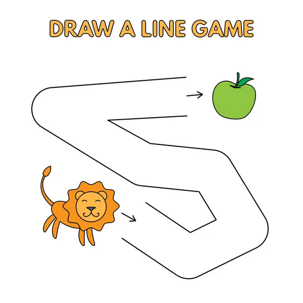 Cartoon Lion Dessiner un jeu de ligne pour les enfants — Image vectorielle