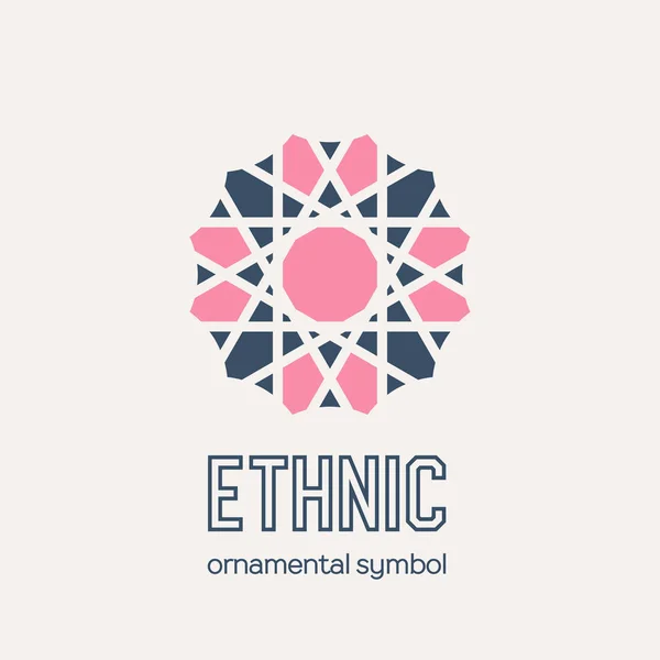 Vector Mosaic Ethnic Emblem — Stock Vector