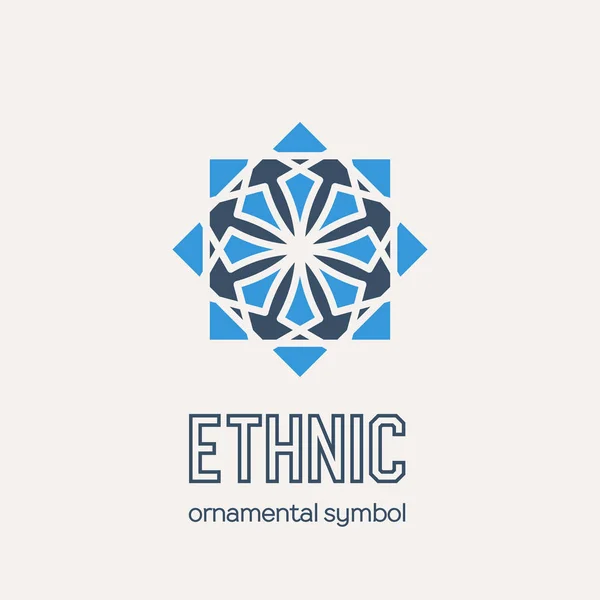 Vector mosaico emblema étnico — Vector de stock