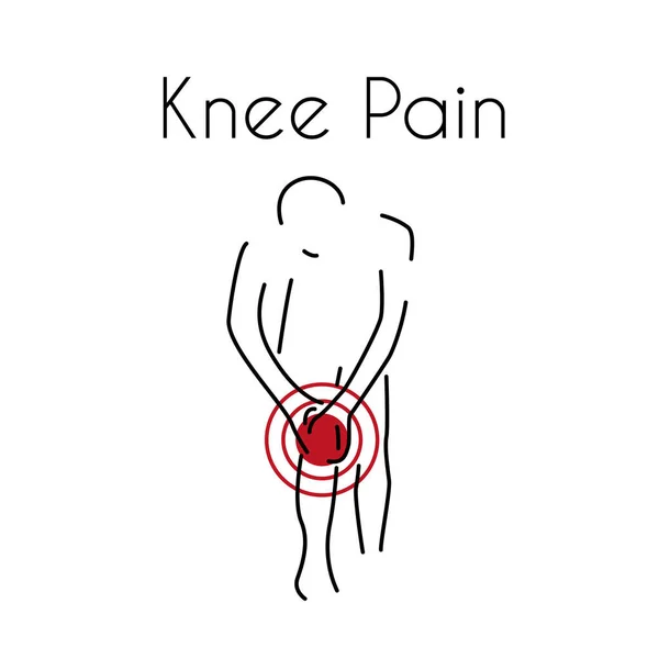 Διάνυσμα γόνατος πόνος γραμμικό εικονίδιο — Διανυσματικό Αρχείο