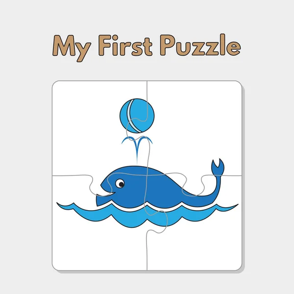 Tecknad Whale Puzzle mall för barn — Stock vektor