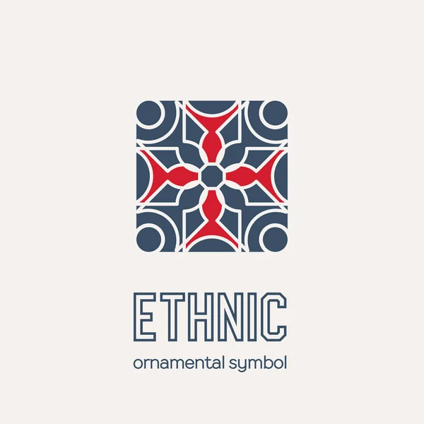 Vector Mosaic Ethnic Emblem — Stock Vector