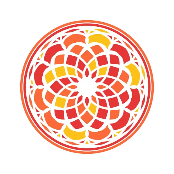Barevný Mandala vektorový kruhový ornament — Stockový vektor