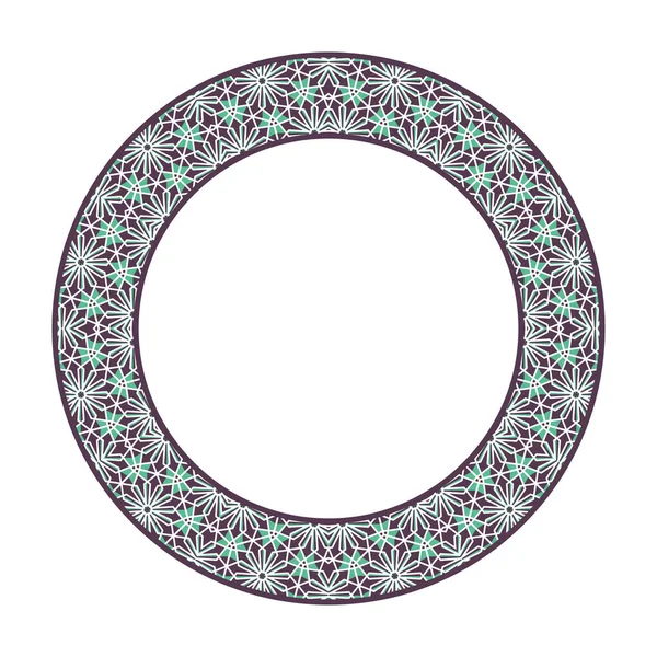 Vector Asian Tribal Circular Frame — Stock Vector