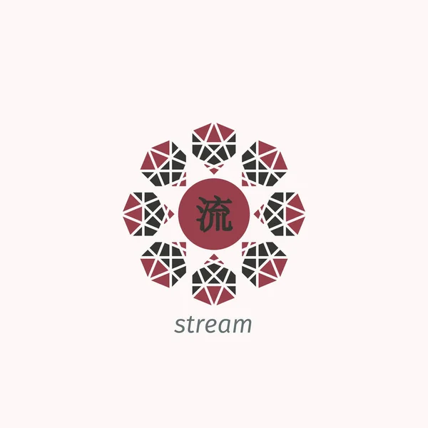 Stream hiéroglyphe chinois traditionnel — Image vectorielle